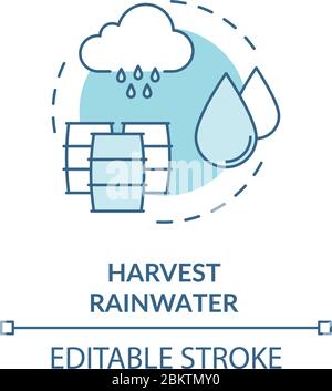 Harvest rainwater turquoise concept icon Stock Vector