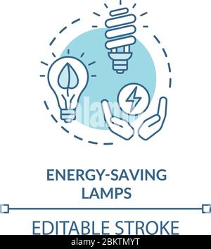 Energy saving lamp turquoise concept icon Stock Vector