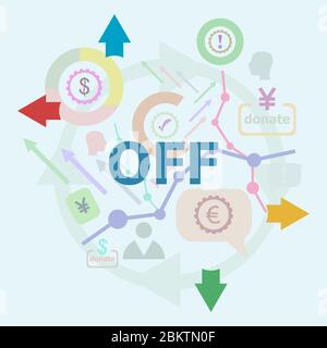 Text Off. Business concept. Abstract infographics options template. Can be used for workflow layout, diagram. Stock Photo