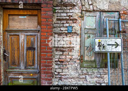 Facade of old House in Brandenburg an der Havel, Germany Stock Photo