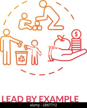 Lead by example concept icon Stock Vector
