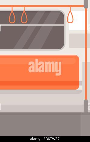 Train right side seat semi flat vector illustration Stock Vector