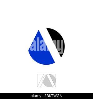 Initial letter A graphic logo template, on negative space design concept, isolated on white background. Stock Vector