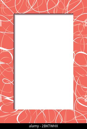 Abstract red frame with scribbles Stock Vector