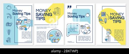 Money saving tips brochure template Stock Vector