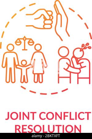 Joint conflict resolution concept icon Stock Vector