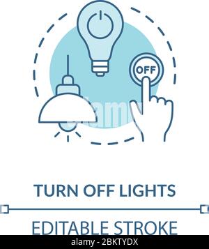 Turn off light turquoise concept icon Stock Vector