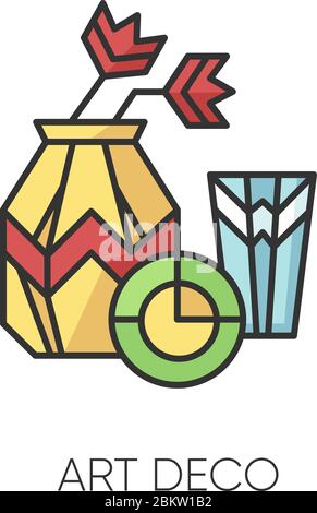 Art deco style RGB color icon Stock Vector