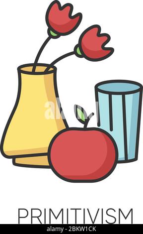 Primitivism RGB color icon Stock Vector