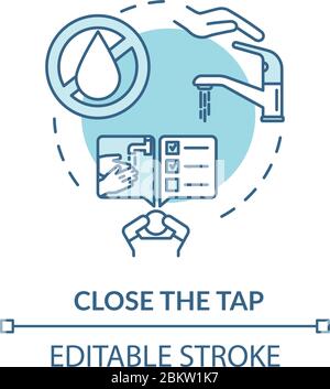 Close tap turquoise concept icon Stock Vector