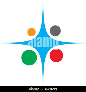 Community care, teamwork concept Logo illustration Stock Vector