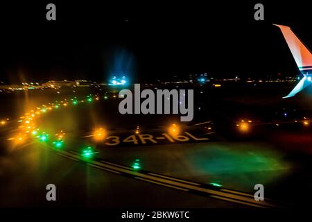 Arriving after a December flight from Chicago to Seattle, USA [No property release; available for editorial licensing only] Stock Photo