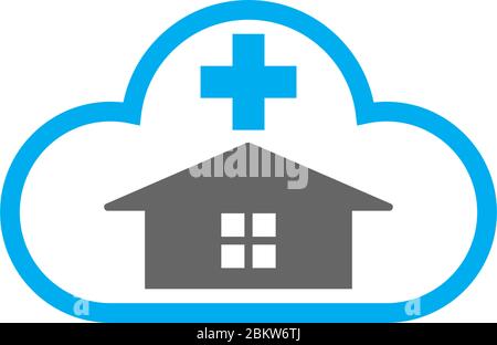 Cloud home care concept logo icon illustration Stock Vector