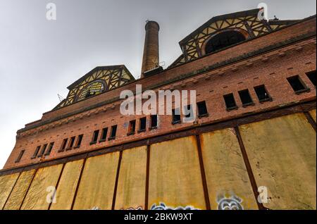 Abandoned Power Station along the Hudson River in Yonkers, New York. Stock Photo