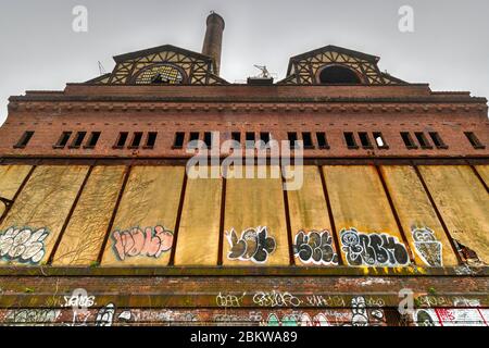 Abandoned Power Station along the Hudson River in Yonkers, New York. Stock Photo