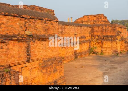 Buddhist temple ruins, Nalanda, Bihar, India Stock Photo