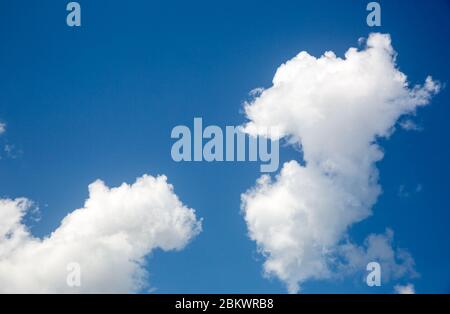 View on nice white clouds in blue sky Stock Photo
