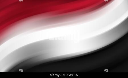 Abstract Yemen national flag. Flag of Yemen. Background Stock Photo