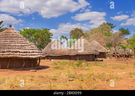 Traditional village house, Karamoja, Uganda Stock Photo