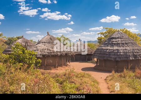 Traditional village house, Karamoja, Uganda Stock Photo