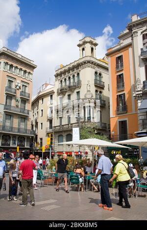 Boqueria Square on  Las Ramblas, Barcelona, Catalonia, Spain, Europe Stock Photo
