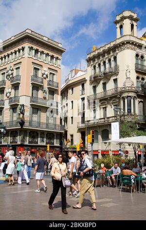 Boqueria Square on Las Ramblas, Barcelona, Catalonia, Spain, Europe Stock Photo