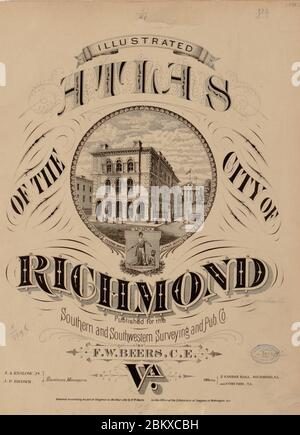 Illustrated atlas of the city of Richmond, Va. Stock Photo