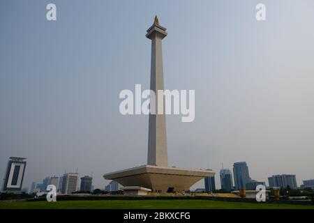 Jakarta Indonesia - National Monument  tower in Merdeka Square Stock Photo