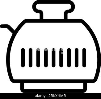 rear view of toaster with toast icon vector outline illustration Stock Vector