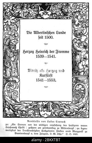 Illustrierte Geschichte d. sächs. Lande Bd. II Abt. 1 - 001 - Deckblatt. Stock Photo