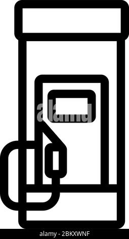 Mini gas station line icon concept. Mini gas station flat vector symbol ...