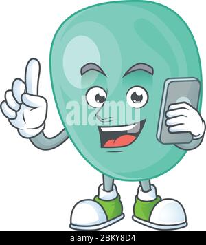 Cartoon design concept of staphylococcus aureus talking on phone Stock Vector