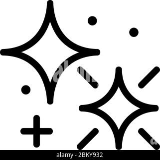 flare of four pointed star icon vector outline illustration Stock ...