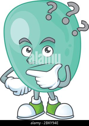 Staphylococcus aureus mascot design concept having confuse gesture Stock Vector