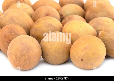 Chikoo or sapodilla fruit isolated on white background Stock Photo