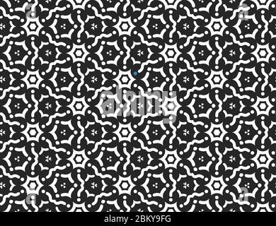 Seamless geometric pattern, texture or background vector in black and white colors. Stock Vector