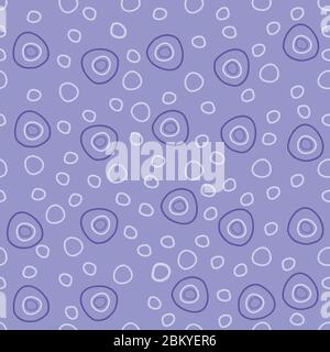 Pebbles fun dots and circles in a monochromatic blue color scheme background seamless repeat vector pattern surface design Stock Vector