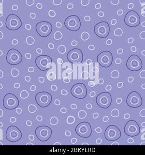 Pebbles fun dots and circles in a monochromatic blue color scheme background seamless repeat vector pattern surface design Stock Vector