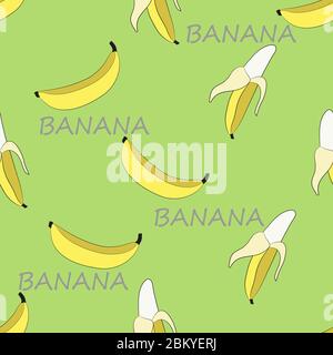 Seamless Sweet ripe banana design drawn by Vector illustration for  wallpaper postcards cloth tiles texture background Stock Vector