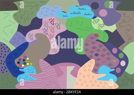 Abstract microbe macro texture in different colors Stock Vector
