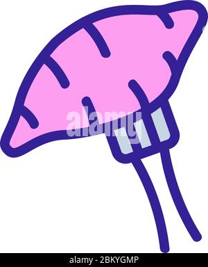 sweet potatoes on fork icon vector outline illustration Stock Vector