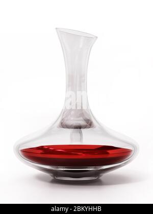 Wine decanter isolated on white background. 3D illustration. Stock Photo