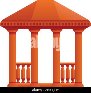 Outdoor wood gazebo icon. Cartoon of outdoor wood gazebo vector icon ...