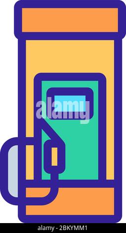 Mini gas station line icon concept. Mini gas station flat vector symbol ...