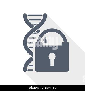 Dna code information security flat design vector icon Stock Vector