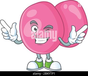 Cartoon character design concept of streptococcus pyogenes cartoon design style with wink eye. Vector illustration Stock Vector