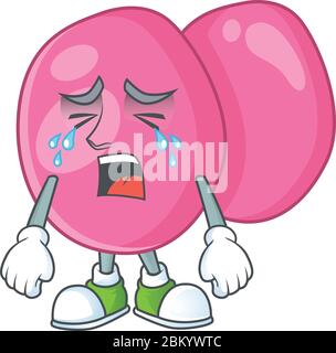 A weeping streptococcus pyogenes cartoon character concept. Vector illustration Stock Vector