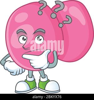 Streptococcus pyogenes mascot design concept having confuse gesture. Vector illustration Stock Vector