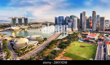 Marina bay - Singapore Aerial view at day Stock Photo