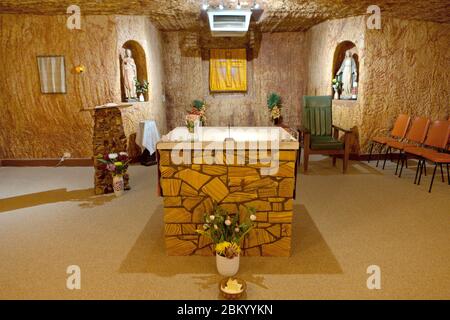 St Peter's & Paul's underground Catholic church, Coober Pedy, South Australia, Australia Stock Photo